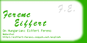 ferenc eiffert business card
